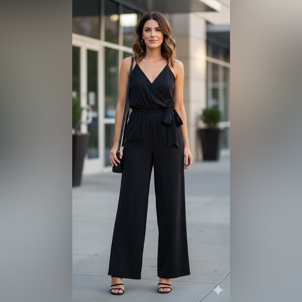 Express Black Wrap Jumpsuit